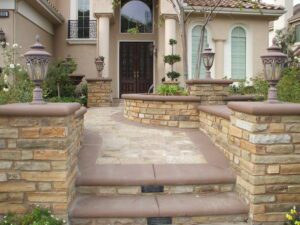 Brick and stone stairway