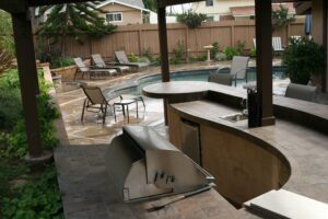 Cooking area near the pool